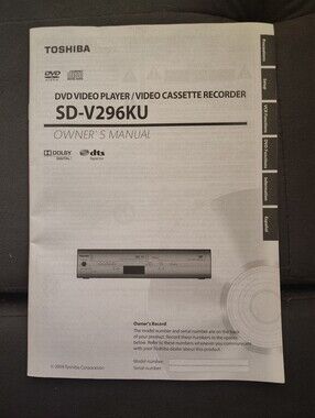 Toshiba SD-V296KU Owners/Instruction Manual